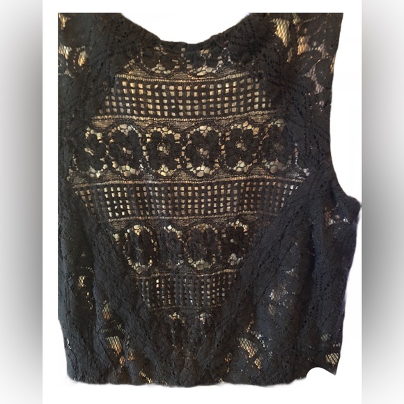 Rewinds Mini Black Dress with Lace Design on Top S - Picture 2 of 3